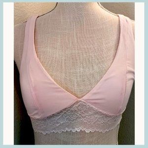 Free People Solid Lace Bralette - Pink, Free People Pink Lace Bralette Size XS